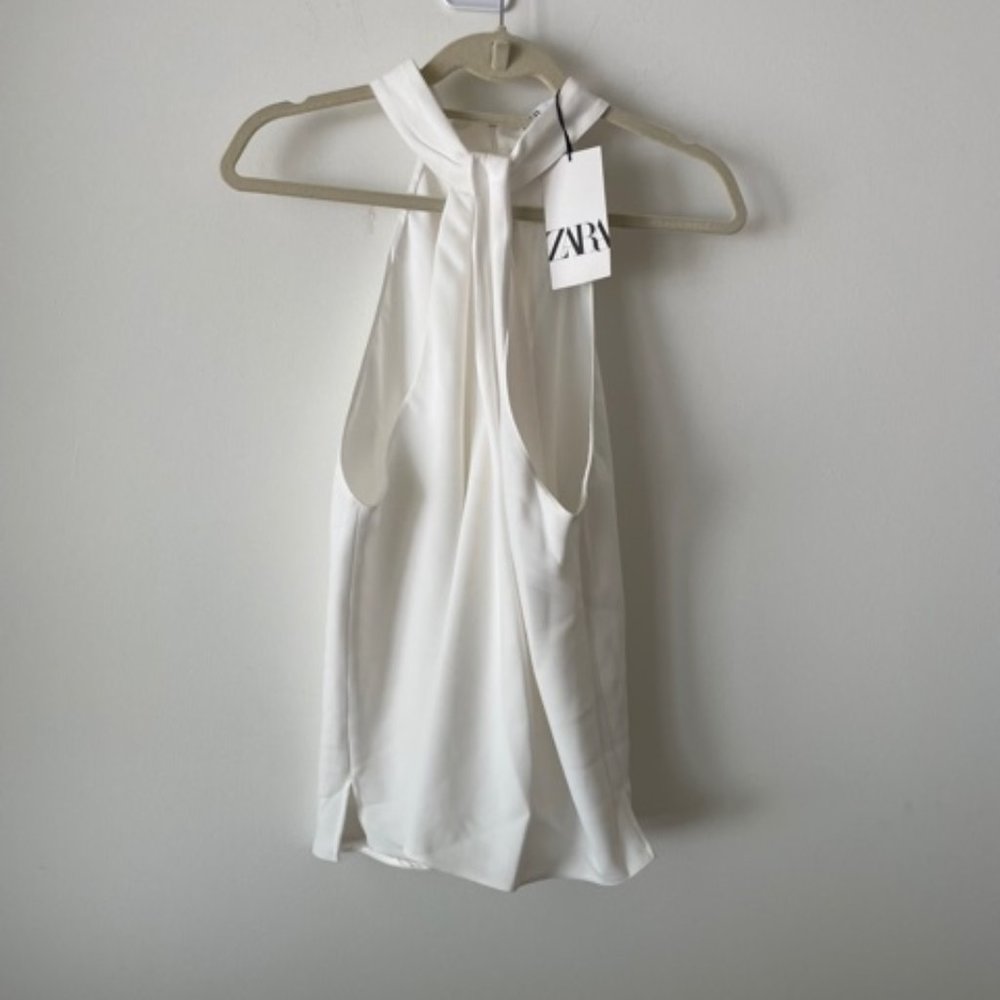 NWT Zara White Halter Top | Large